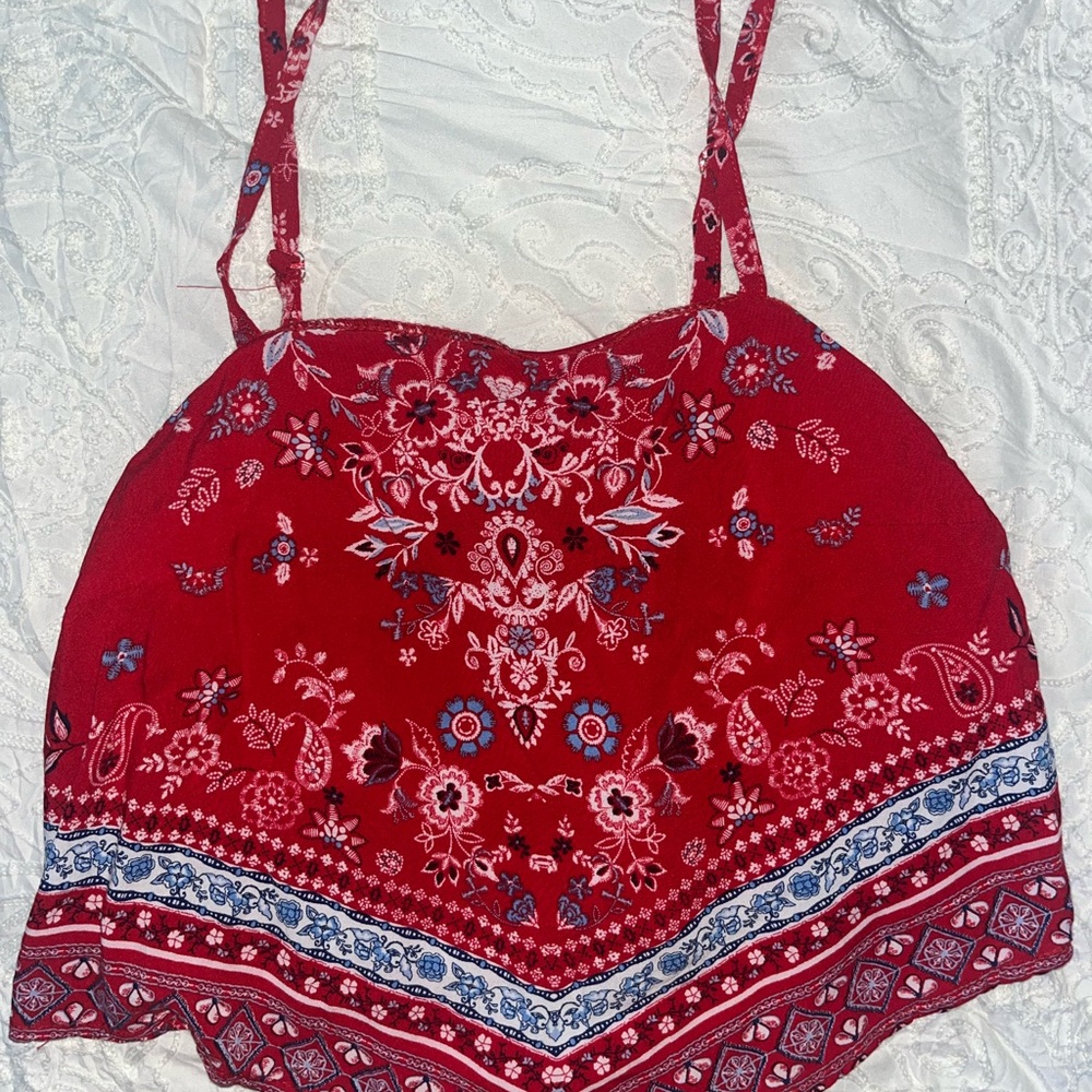 No Boundaries Red Floral Camisole